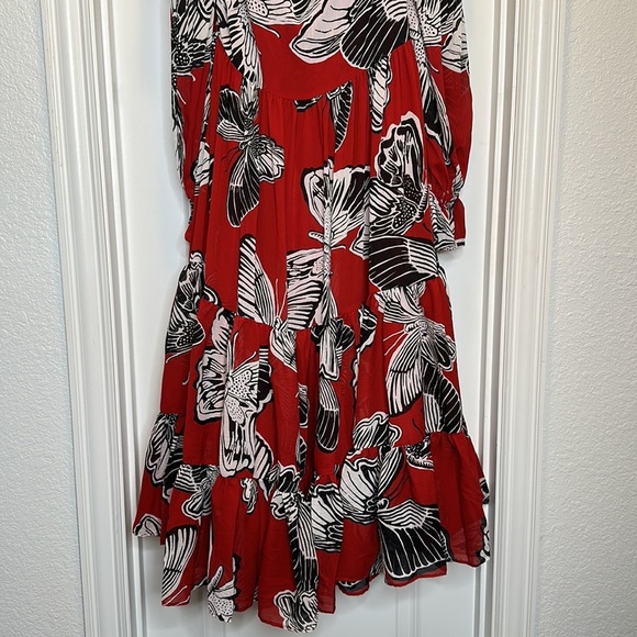 Women’s Autumn Adeigbo Fleur Butterfly red Dress Sz 6 Free People look - Picture 12 of 16
